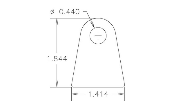 4130 1/8" THK, 7/16" HOLE, 1 3/8" HT, STRAIGHT CHASSIS TAB - QTY 4